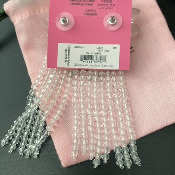 🆕 Kate Spade ♠️ Flower Clear Earrings Chandelier - Picture 4 of 6